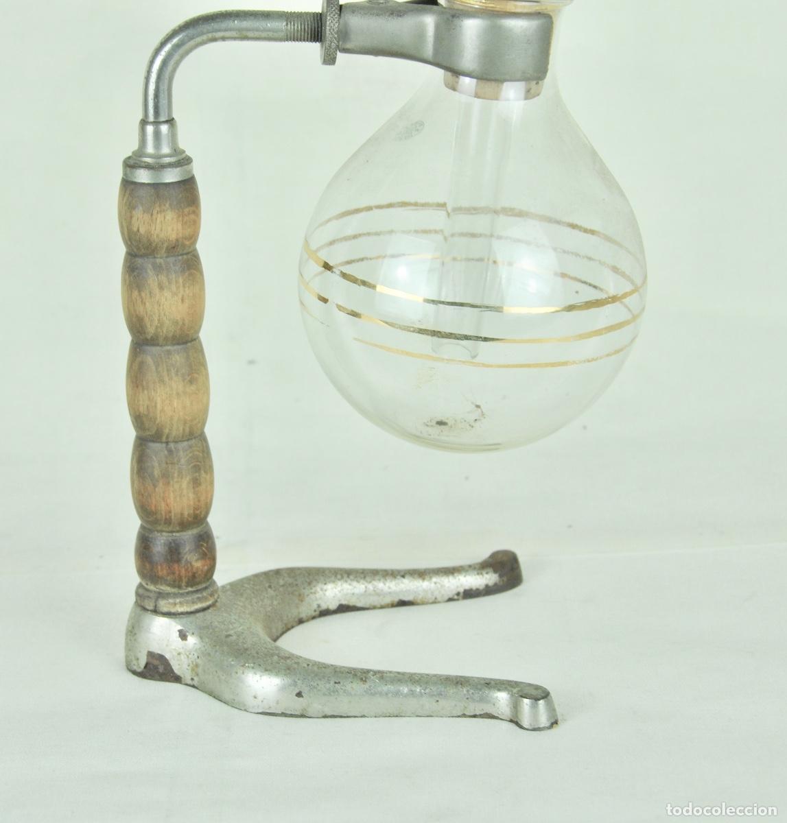 Vintage: Cafetera cristal con rayas doradas - Foto 4