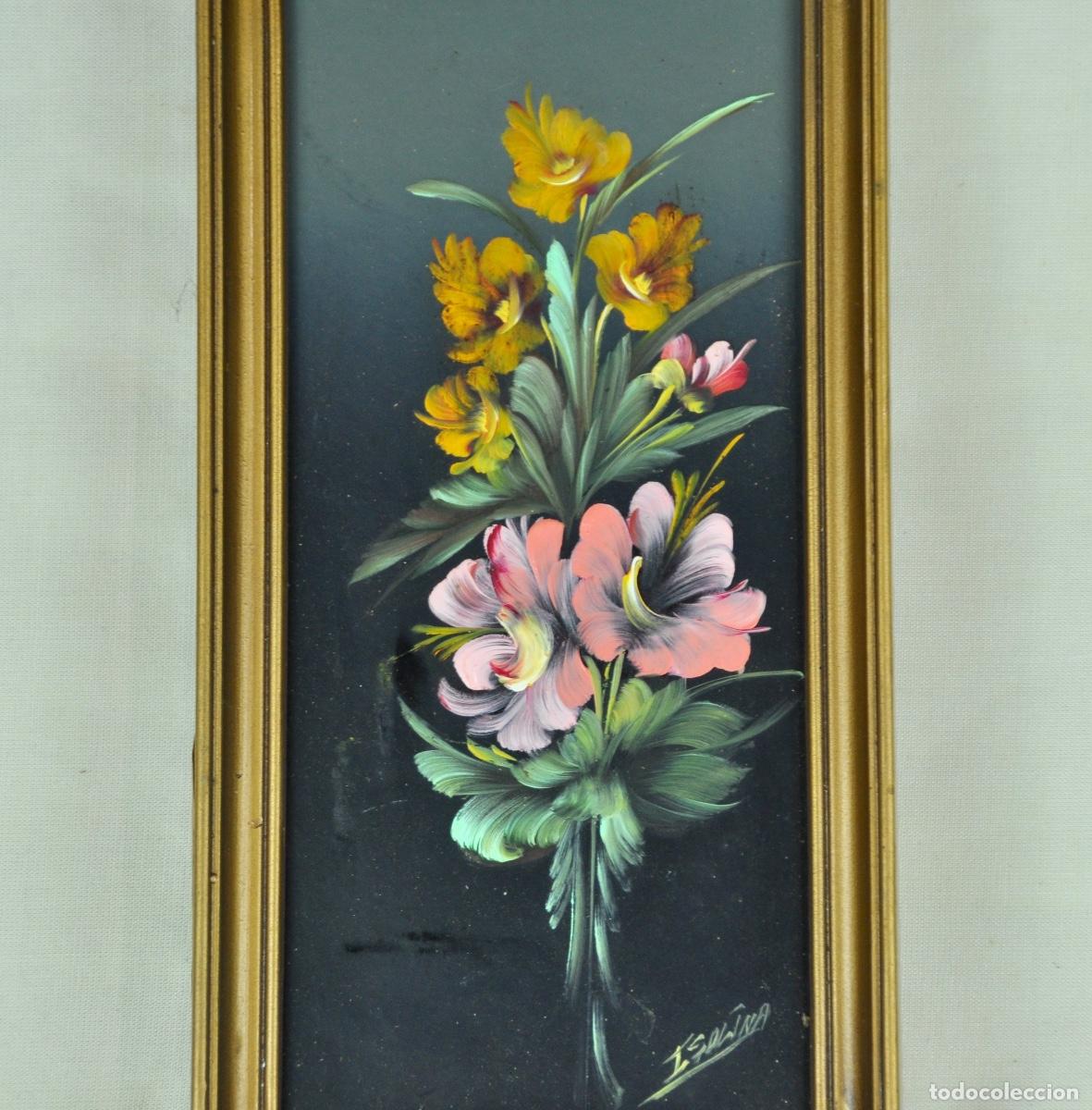 Vintage: Cuadro a&ntilde;os 60 flores rectangular - Foto 3