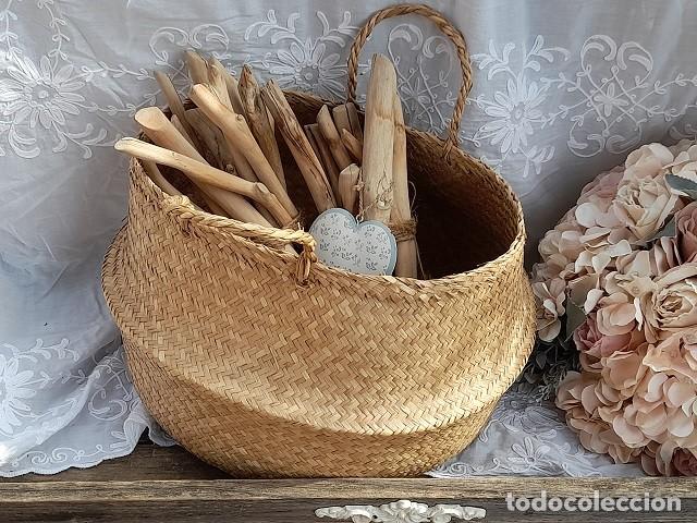 Vintage: Cesta de fibras naturales - Foto 1