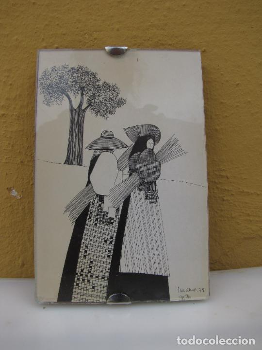 Vintage: 57.- Postal enmarcada de Luis Amor. Ibiza 1.979