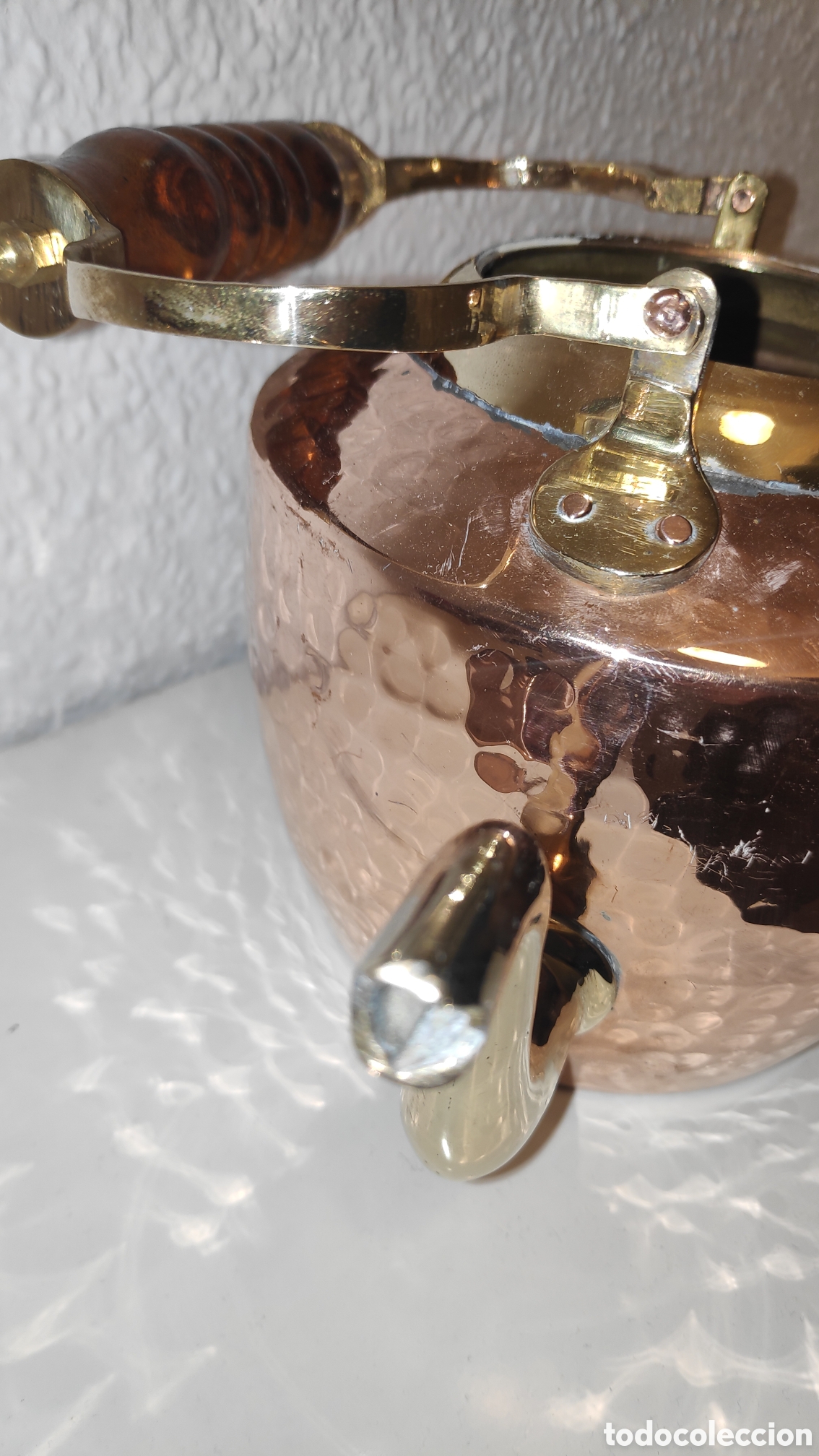 Vintage: Tetera hervidor de cobre martillado con bronce - Foto 12
