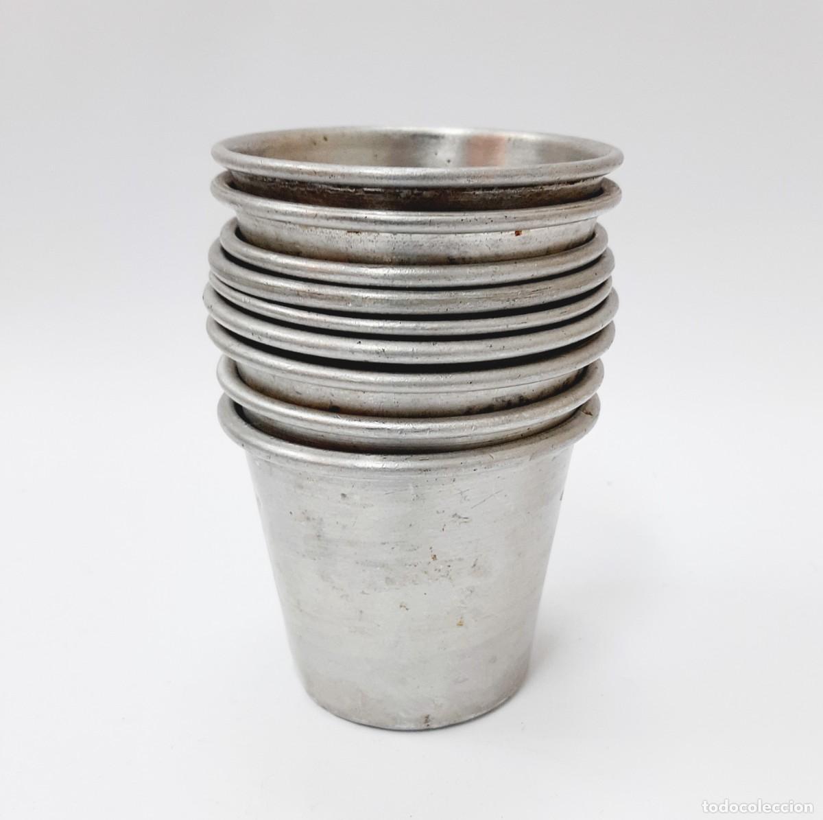 Vintage: Vasos vintage de aluminio para flan con caramelo. Juego de 9 (10,3)