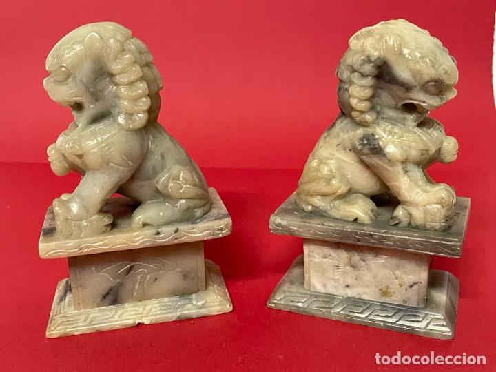 Vintage: PAREJA DE PERROS DRAGON FOO- SUJETA LIBROS - Foto 3