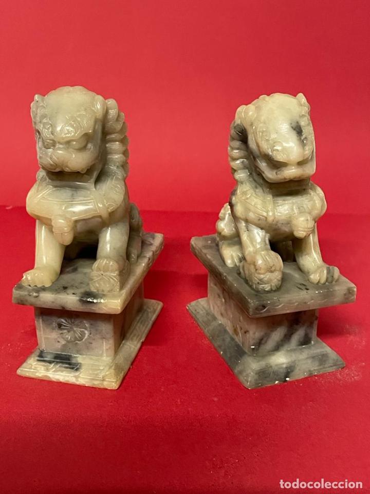 Vintage: PAREJA DE PERROS DRAGON FOO- SUJETA LIBROS - Foto 1