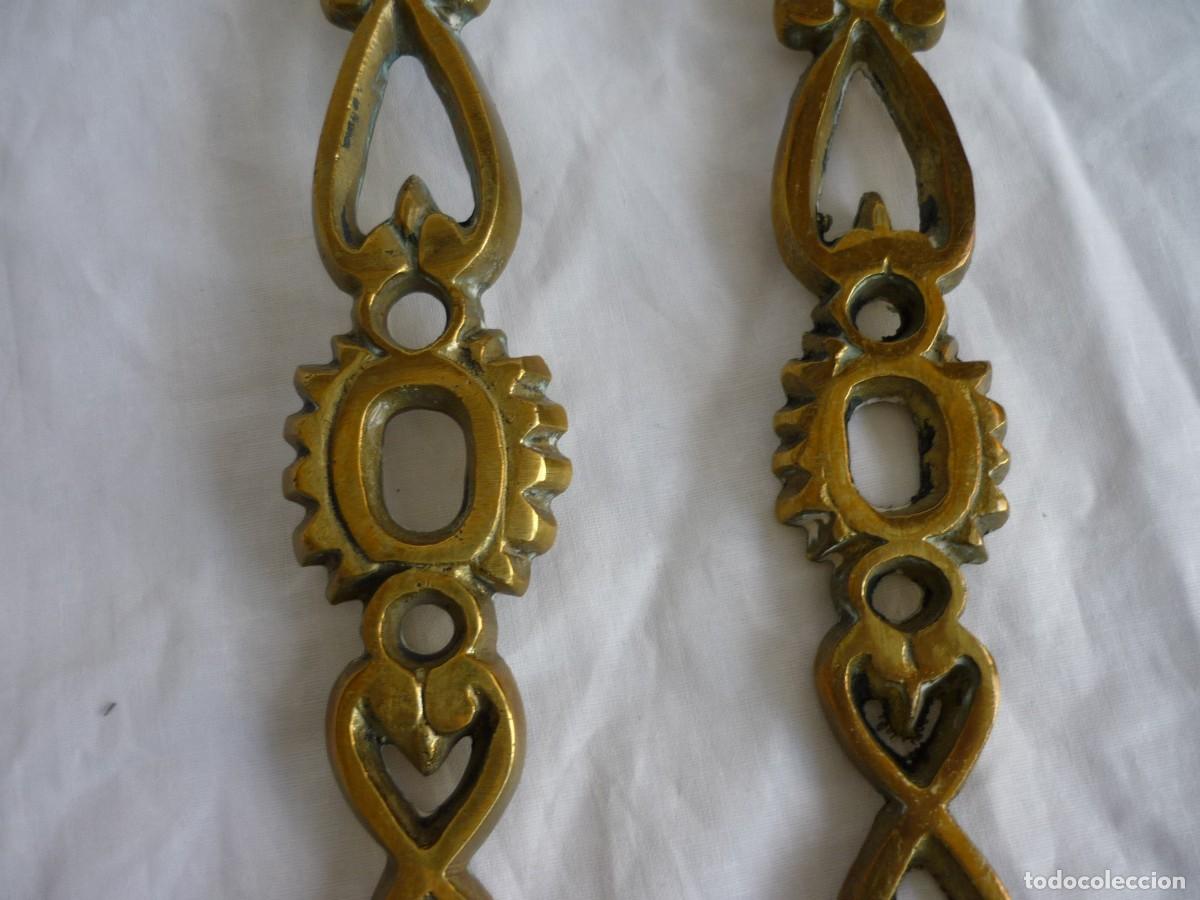 Vintage: Pareja de cucharas cucharones de bronce - Foto 5