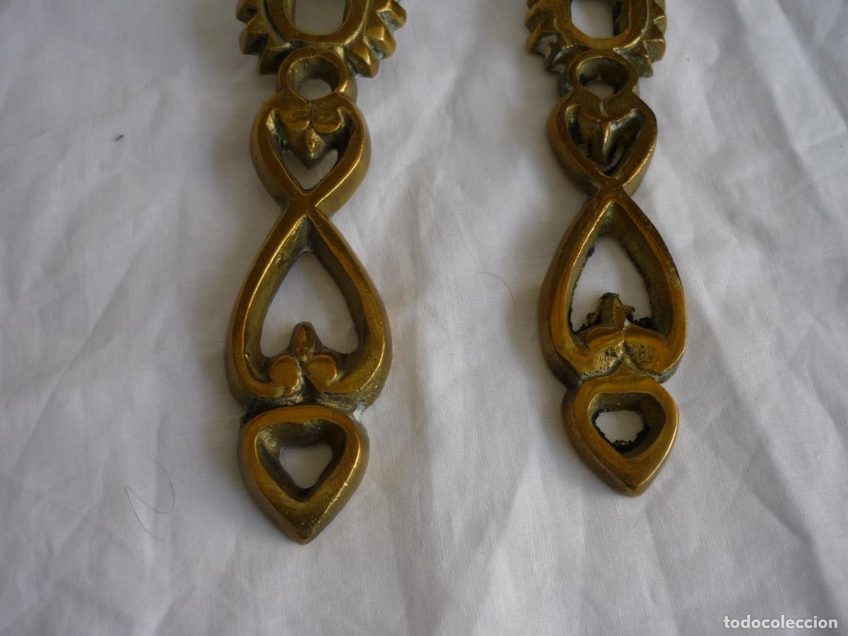 Vintage: Pareja de cucharas cucharones de bronce - Foto 6