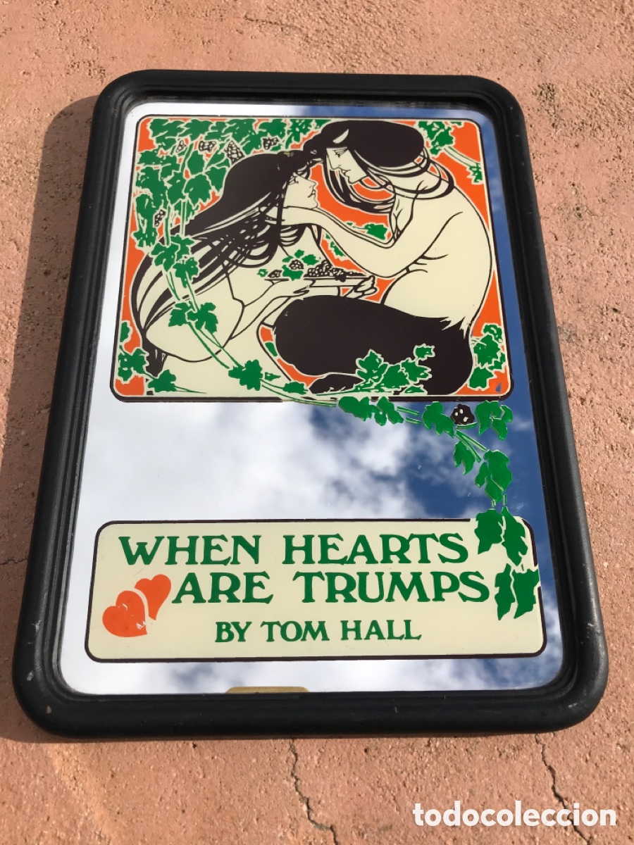 Vintage: Espejo &ldquo;when hearts aren trumps&rdquo; art deco