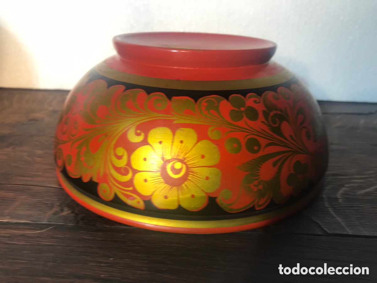 Vintage: Cuenco o centro de madera pintada 21x9.5cm - Foto 3