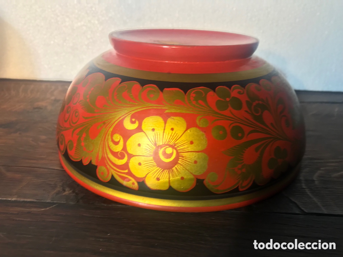 Vintage: Cuenco o centro de madera pintada 21x9.5cm - Foto 4