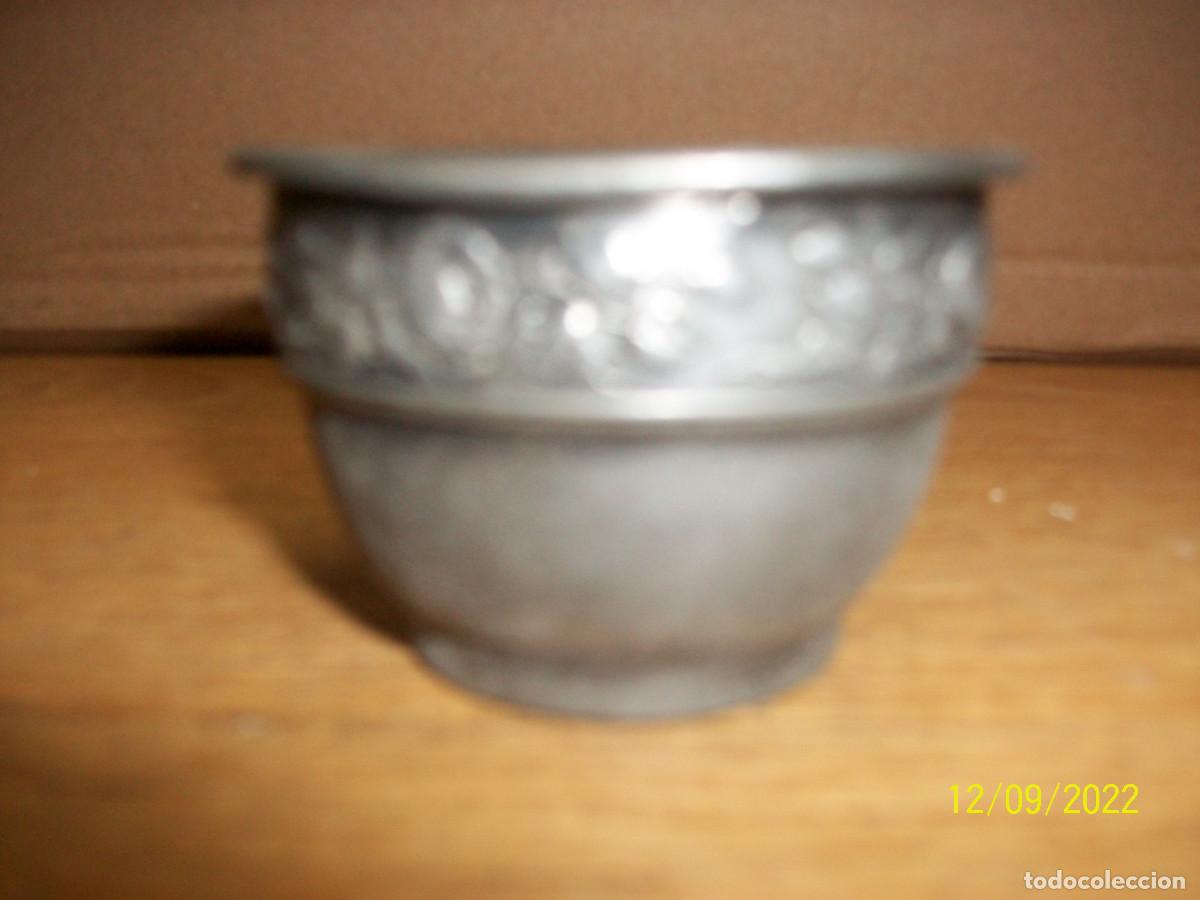 Vintage: FLORERO Y CUENCO DE METAL - Foto 4