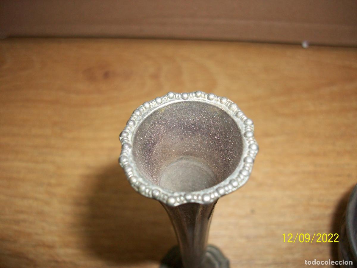 Vintage: FLORERO Y CUENCO DE METAL - Foto 8