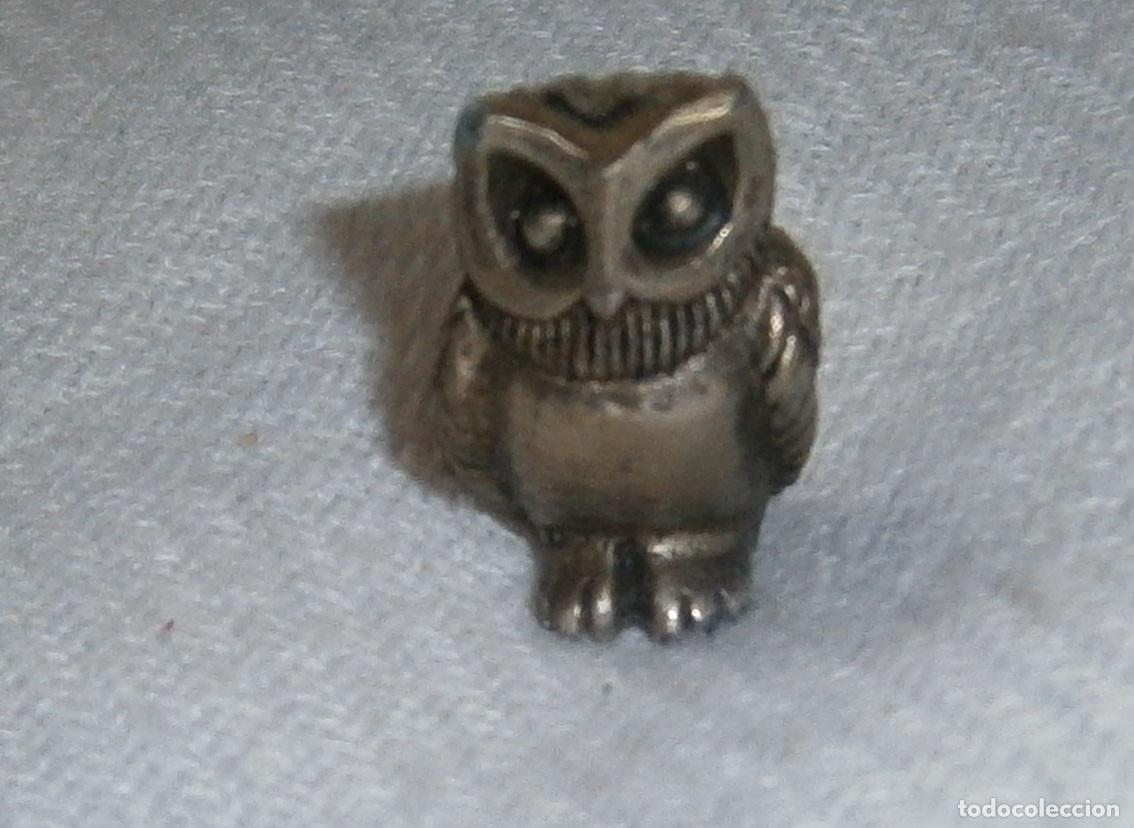 Vintage: buho peque&ntilde;o de metal 3 cms de altura