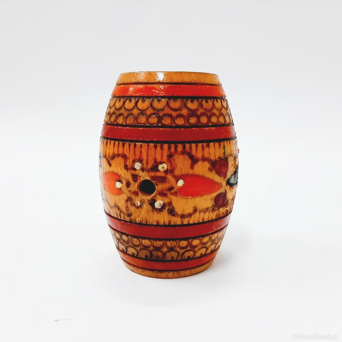Vintage: Pirograbado de barril de madera decorativo vintage(15.5)