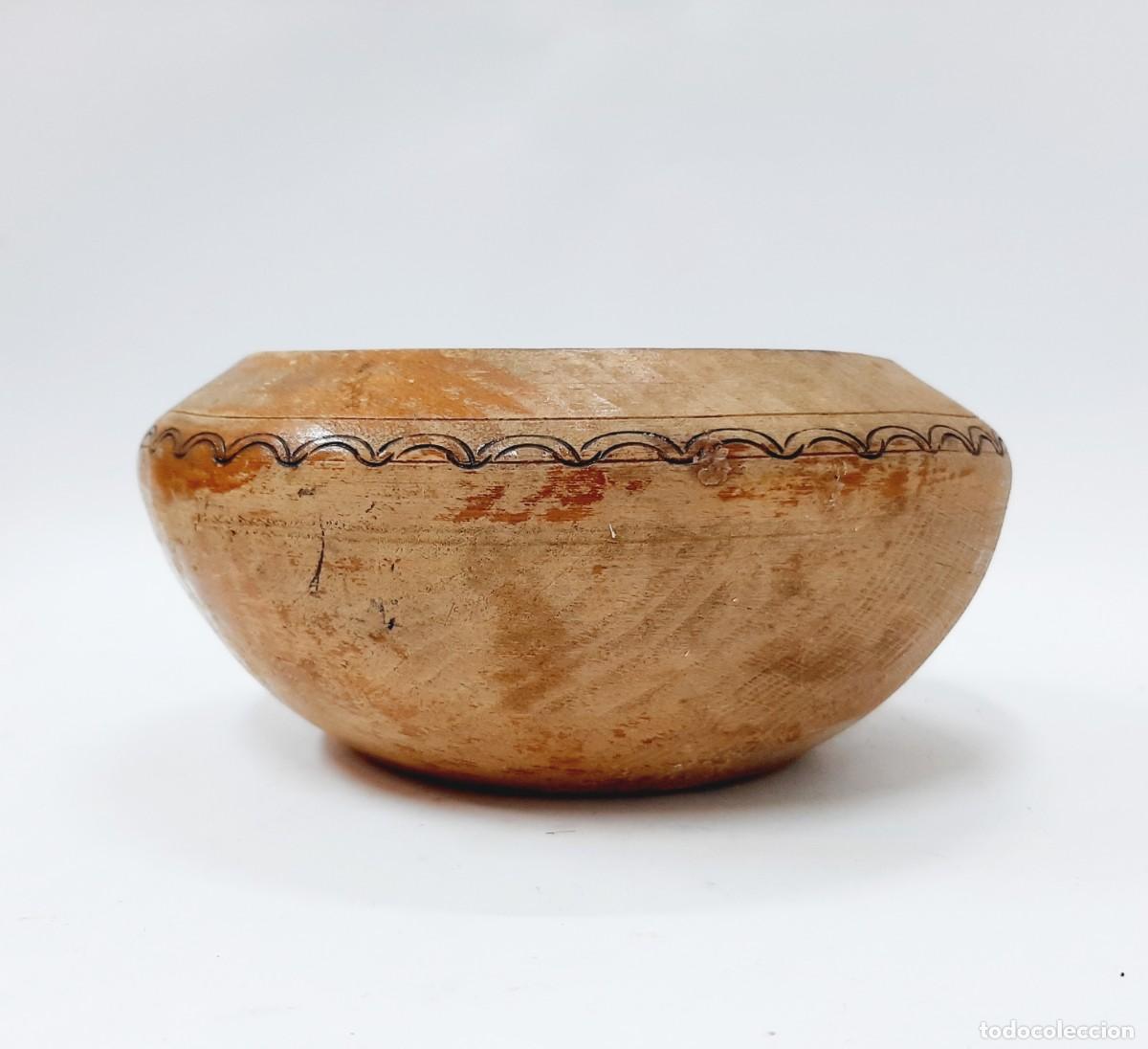 Vintage: Ensaladera vintage de madera pirograbada(15.5)