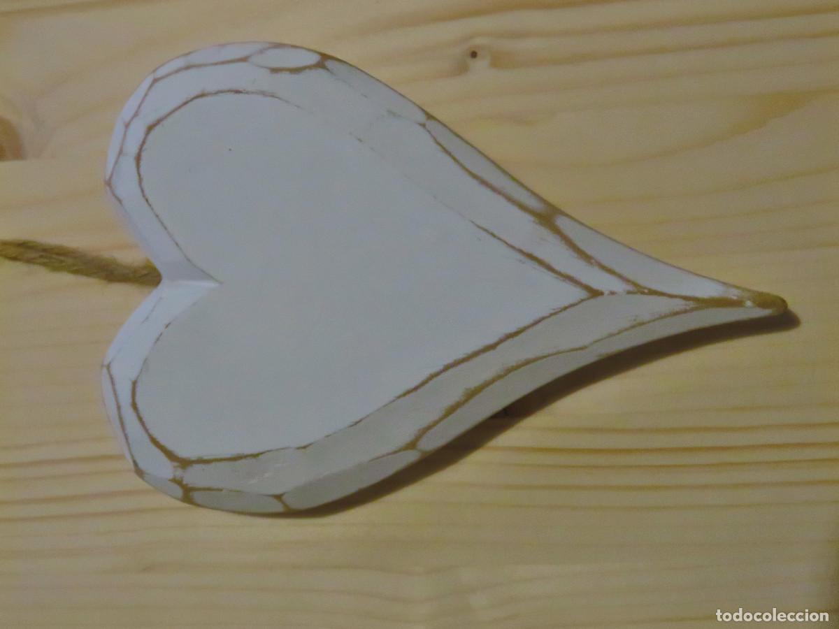 Vintage: Corazon de Madera para decoracion Colgante - Foto 2