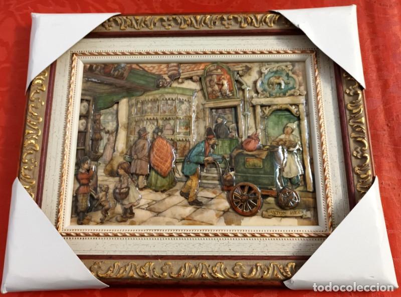 Vintage: Cuadro en relieve de Anton Pieck. Enmarcado. - Foto 1