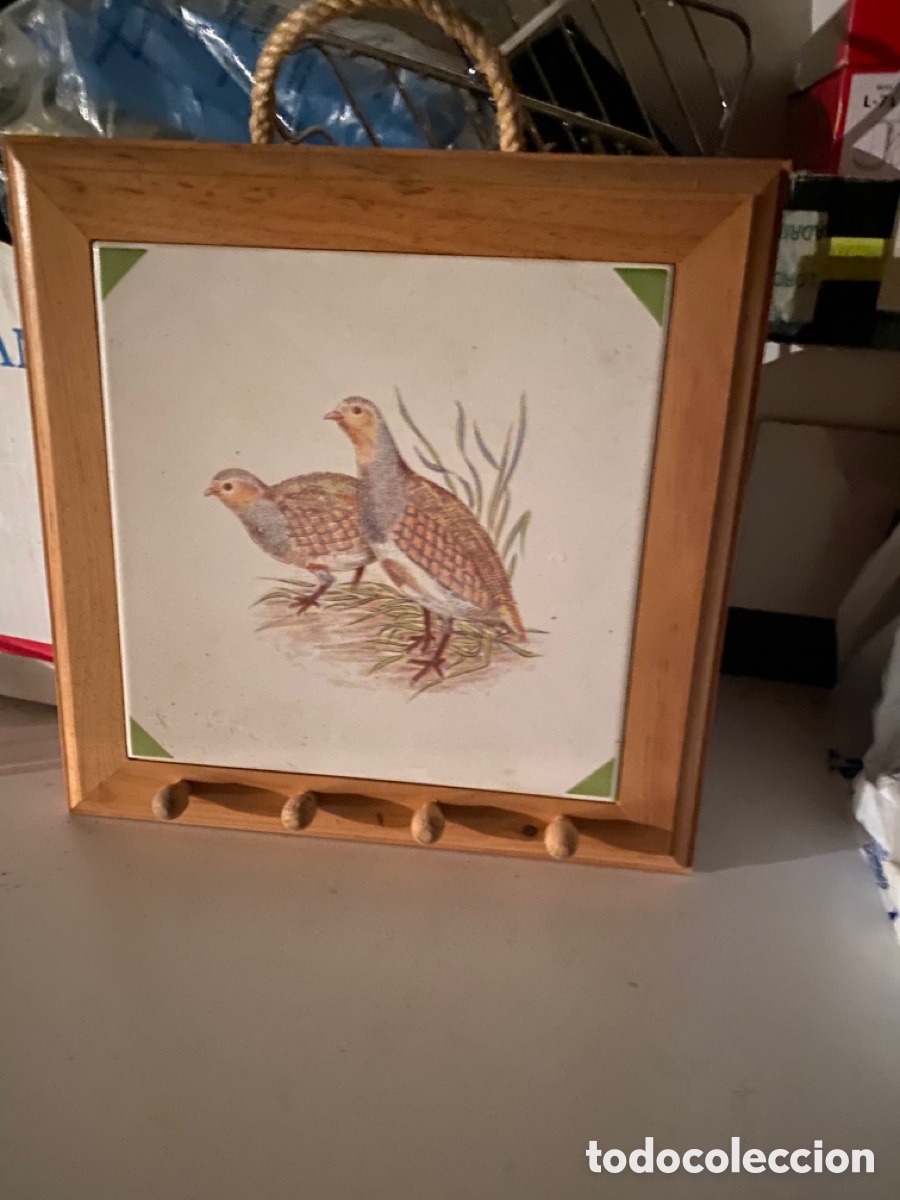 Vintage: colgador trapos de cocina con azulejo