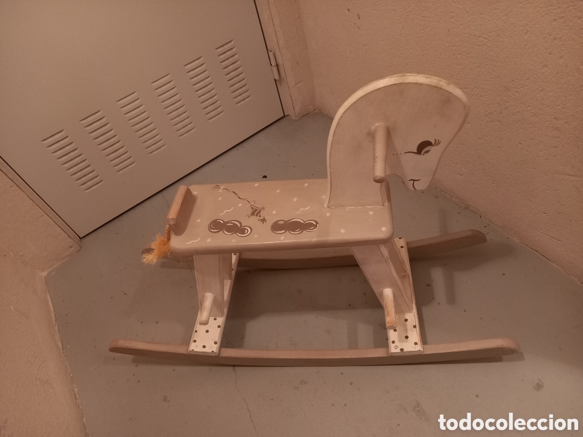 Vintage: Caballo balanc&iacute;n caballito de madera - Foto 4