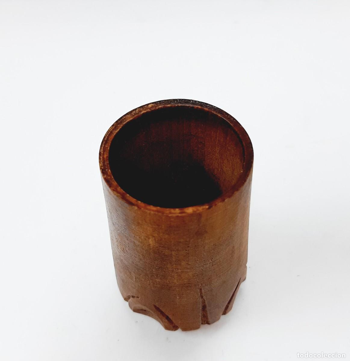 Vintage: Florero antiguo tallado en madera(13.3) - Foto 4