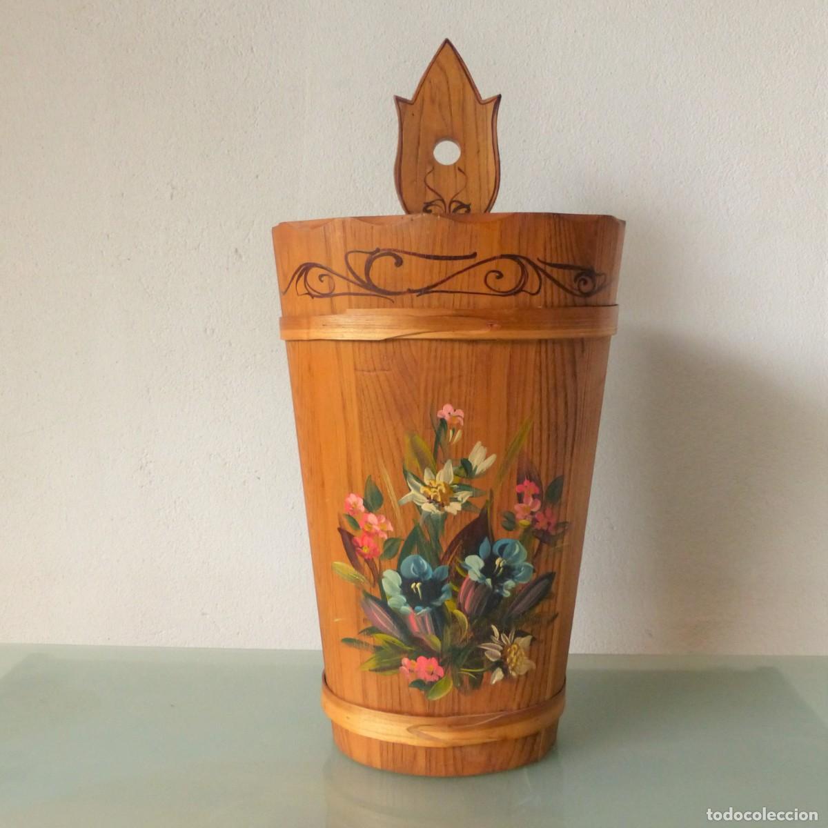paragüero vintage de madera pintado a mano. ale - Buy Other vintage objects  for decoration on todocoleccion