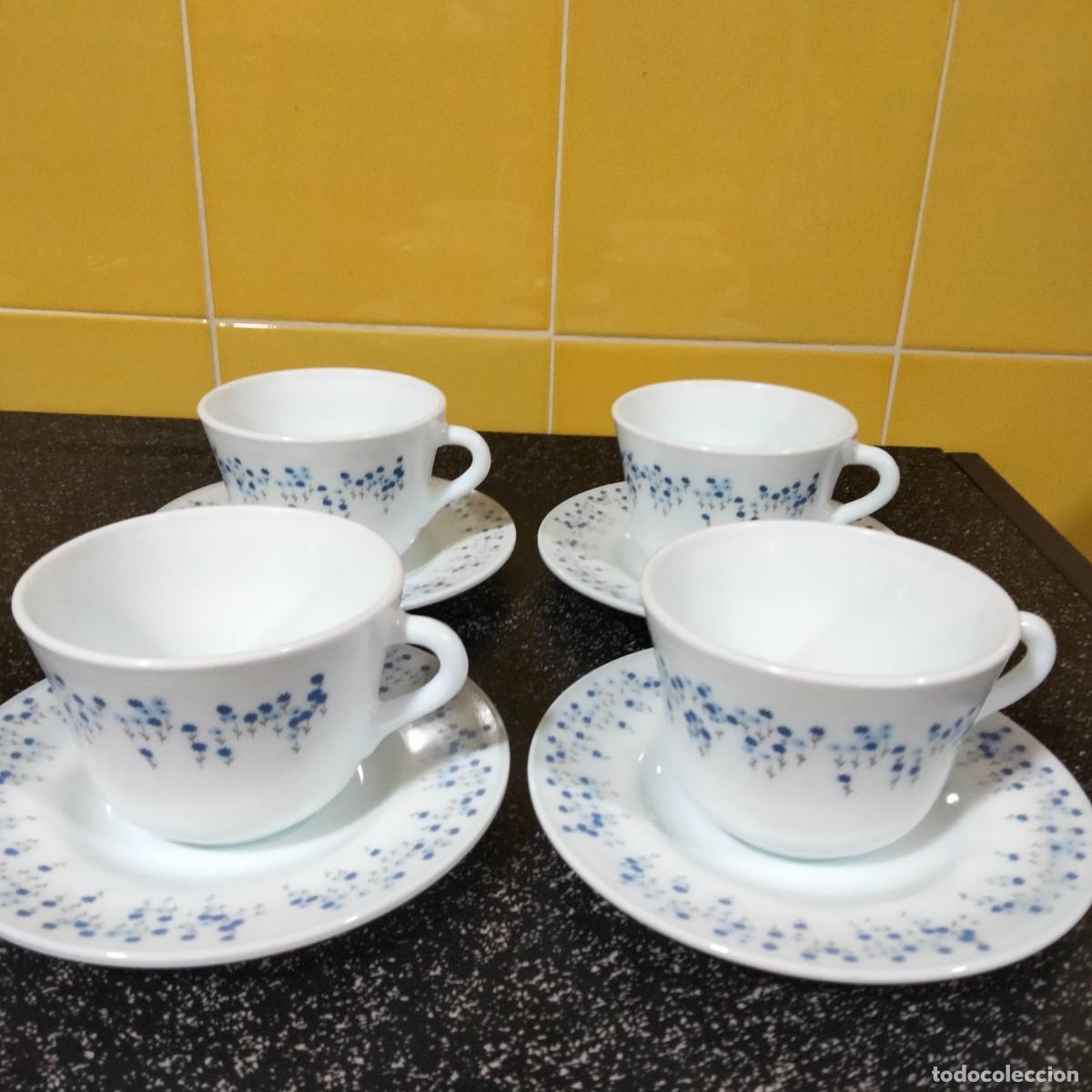 Vintage: CUATRO TAZAS ARCOPAL DE LA SERIE HARMONIA - Foto 1