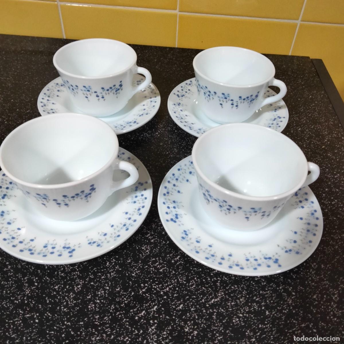 Vintage: CUATRO TAZAS ARCOPAL DE LA SERIE HARMONIA - Foto 2
