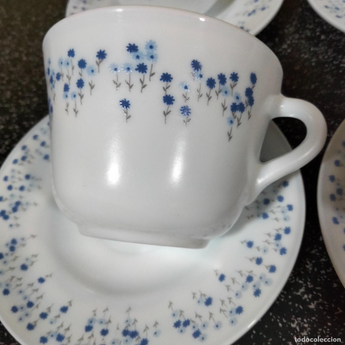 Vintage: CUATRO TAZAS ARCOPAL DE LA SERIE HARMONIA - Foto 4