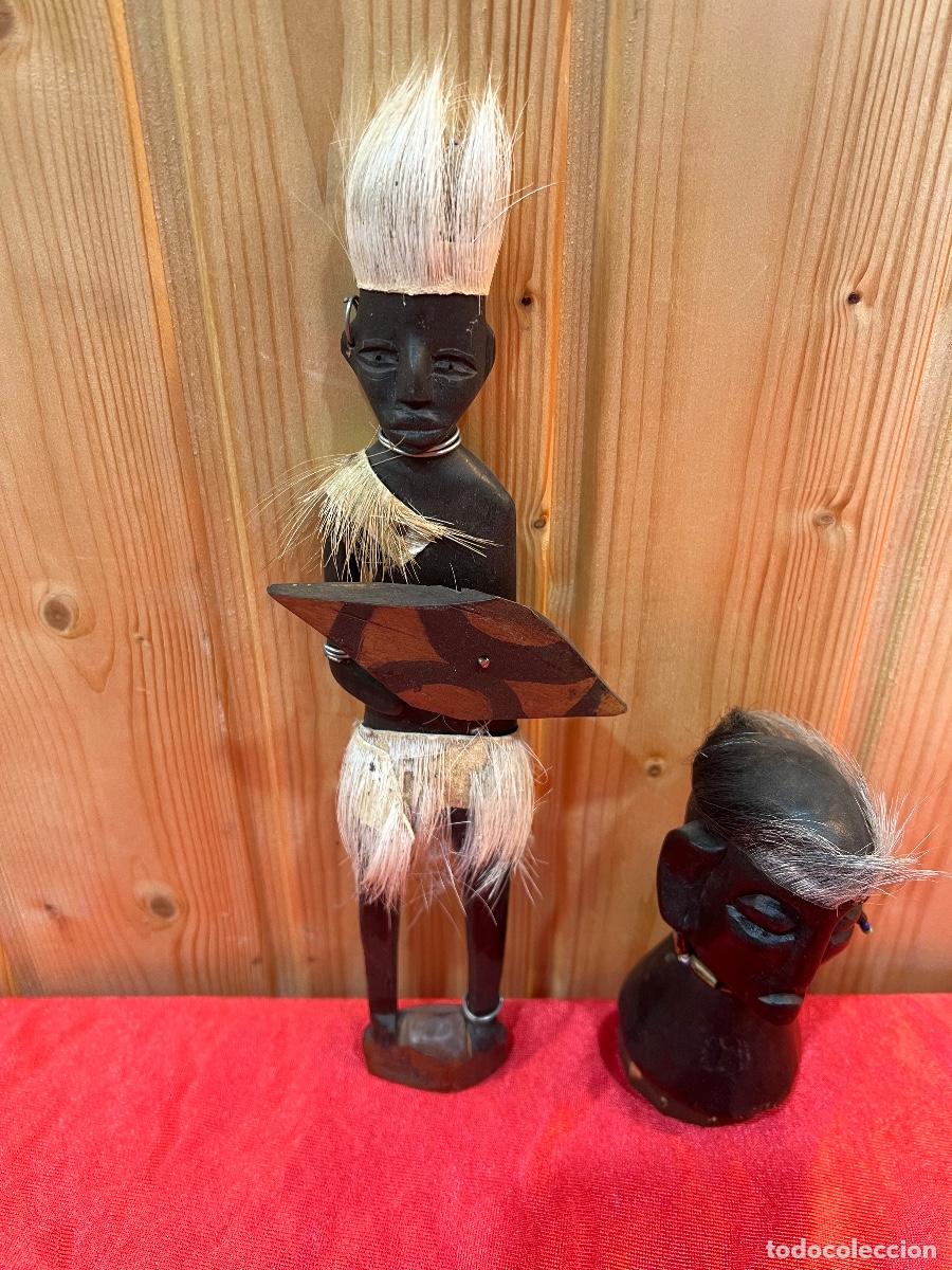 Vintage: FIGURAS MADERA AFRICANOS - Foto 1