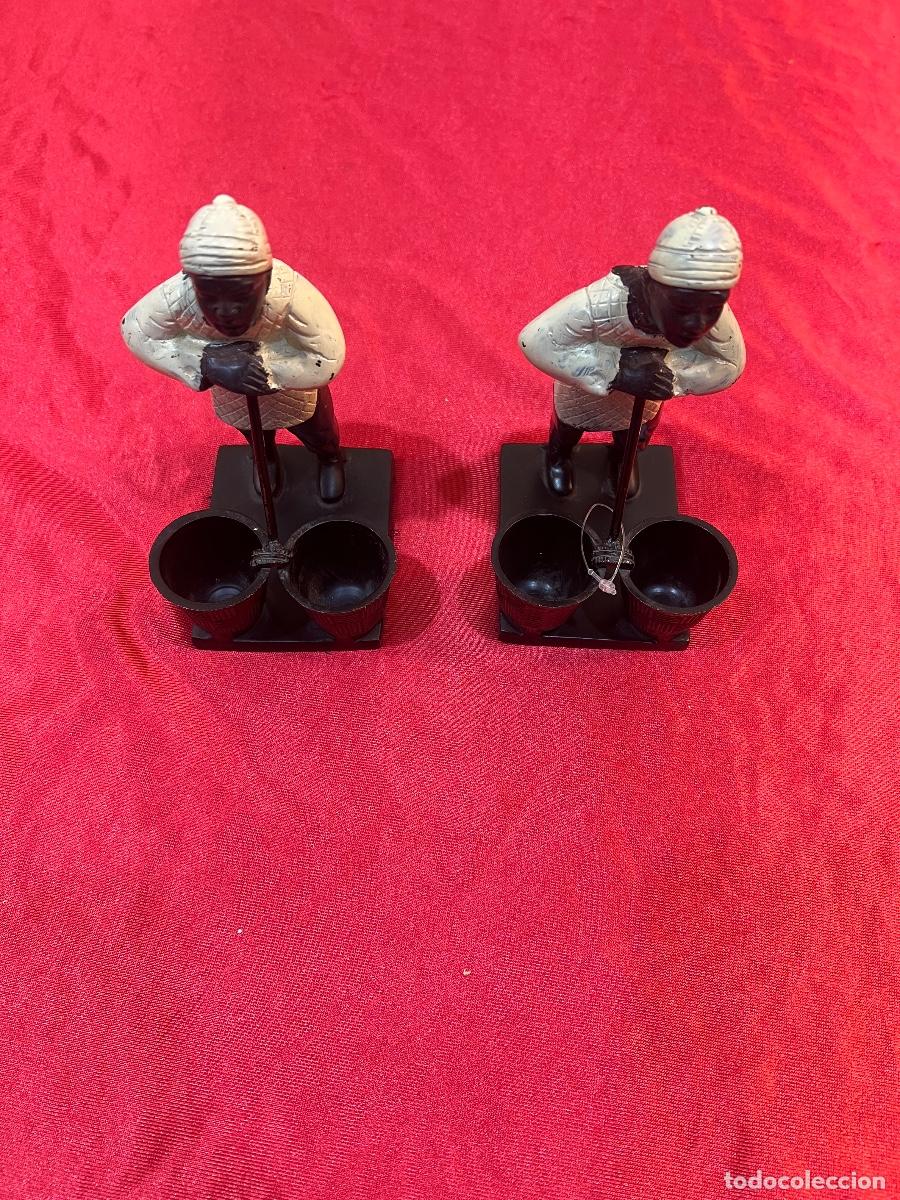 Vintage: PAREJA FIGURAS BRONCE PALILLEROS - Foto 1