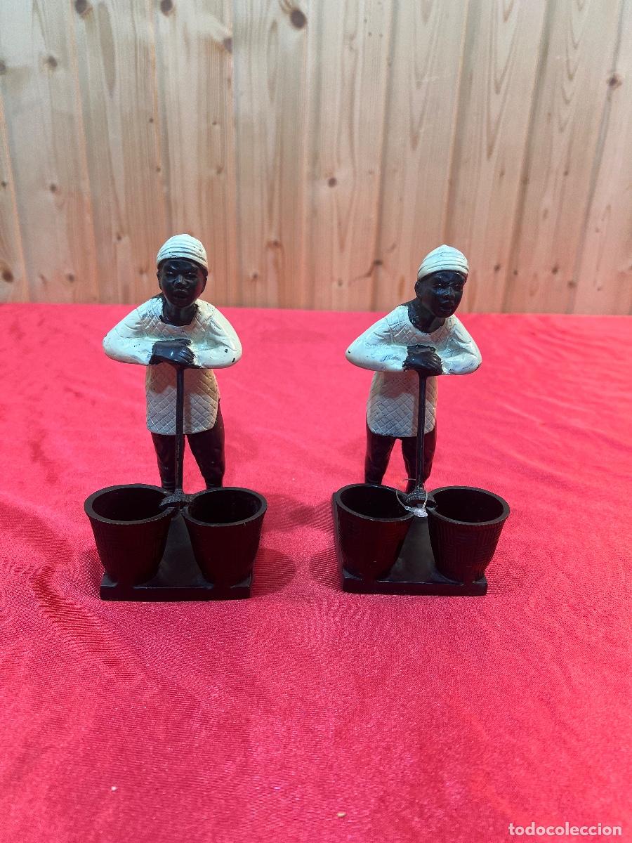 Vintage: PAREJA FIGURAS BRONCE PALILLEROS - Foto 2