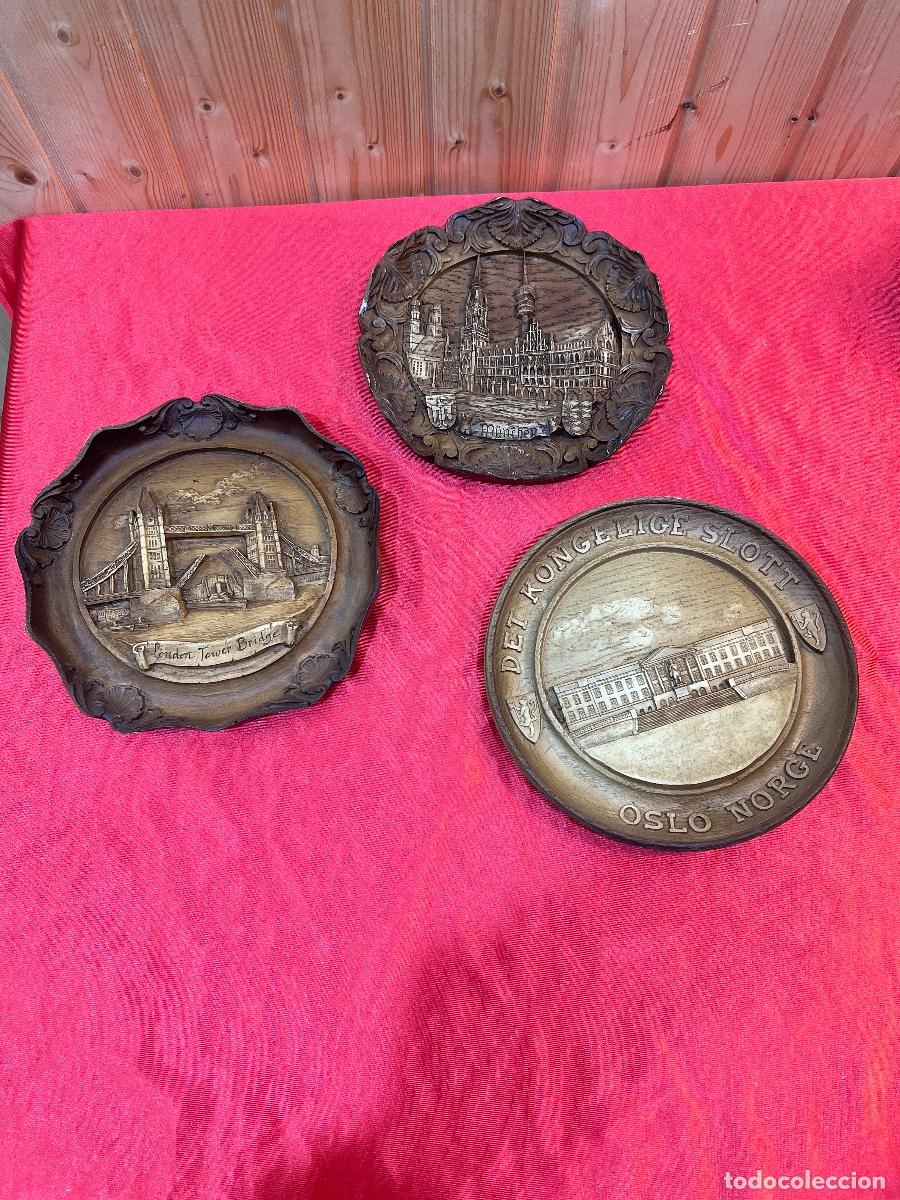 Vintage: LOTE 3 PLATOS MADERA - Foto 1