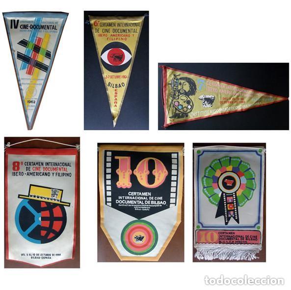 Vintage: 6 Banderines Certamen Internacional Cine Documental Bilbao. Banderin de los 60