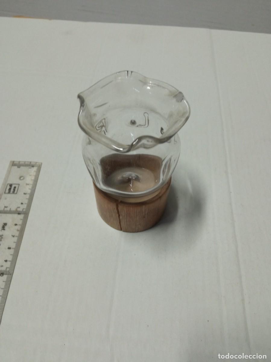 Vintage: Mini jarr&oacute;n Cistal con base de madera vintage