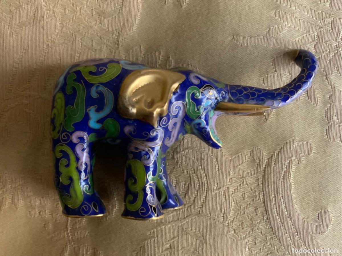 Vintage: CLOISONNE ELEFANTE BRONCE ESMALTADO - Foto 4
