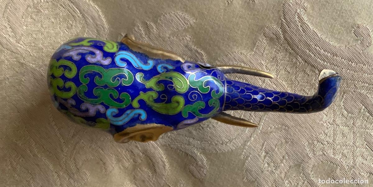 Vintage: CLOISONNE ELEFANTE BRONCE ESMALTADO - Foto 5