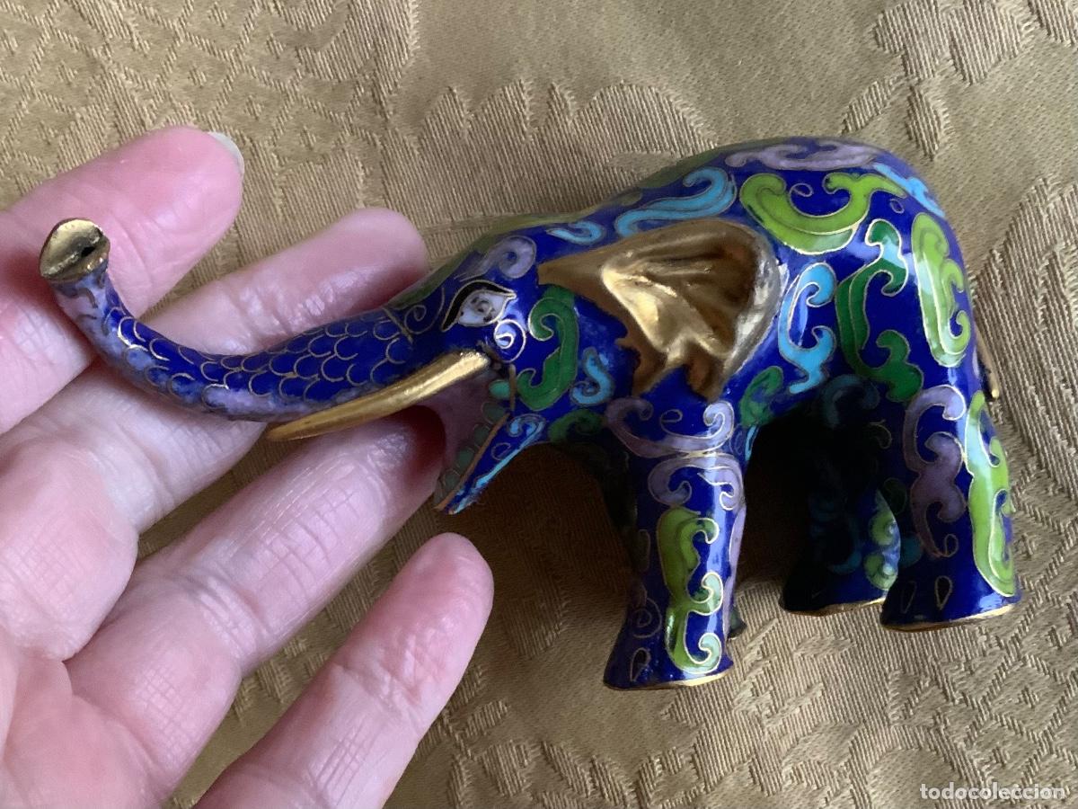 Vintage: CLOISONNE ELEFANTE BRONCE ESMALTADO - Foto 6