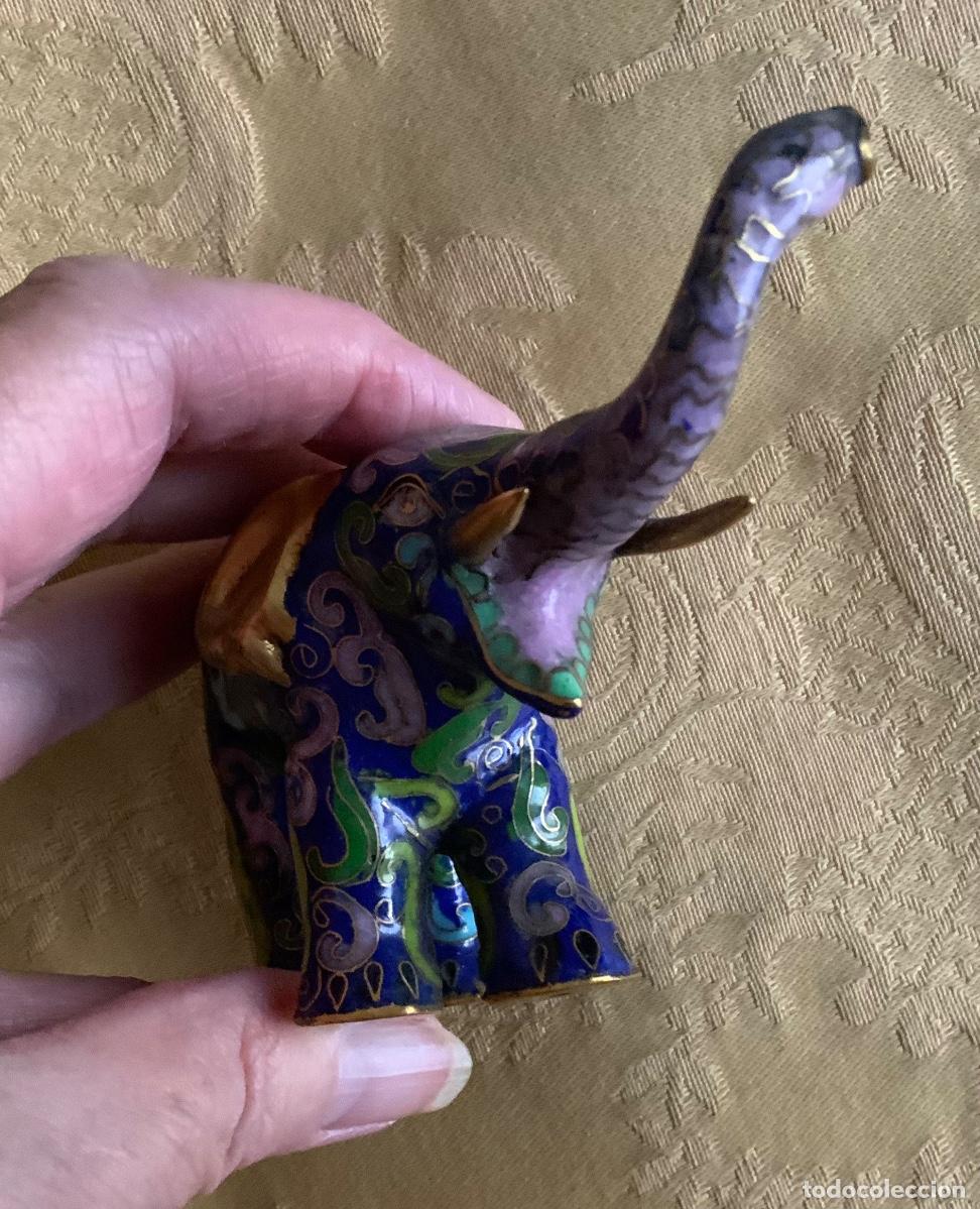 Vintage: CLOISONNE ELEFANTE BRONCE ESMALTADO - Foto 8