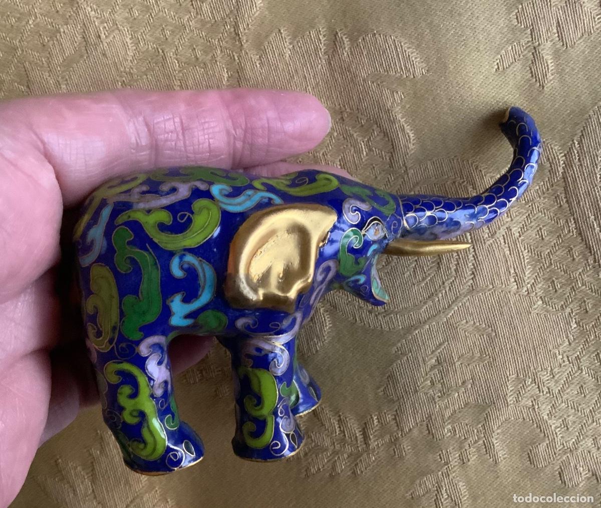 Vintage: CLOISONNE ELEFANTE BRONCE ESMALTADO - Foto 10
