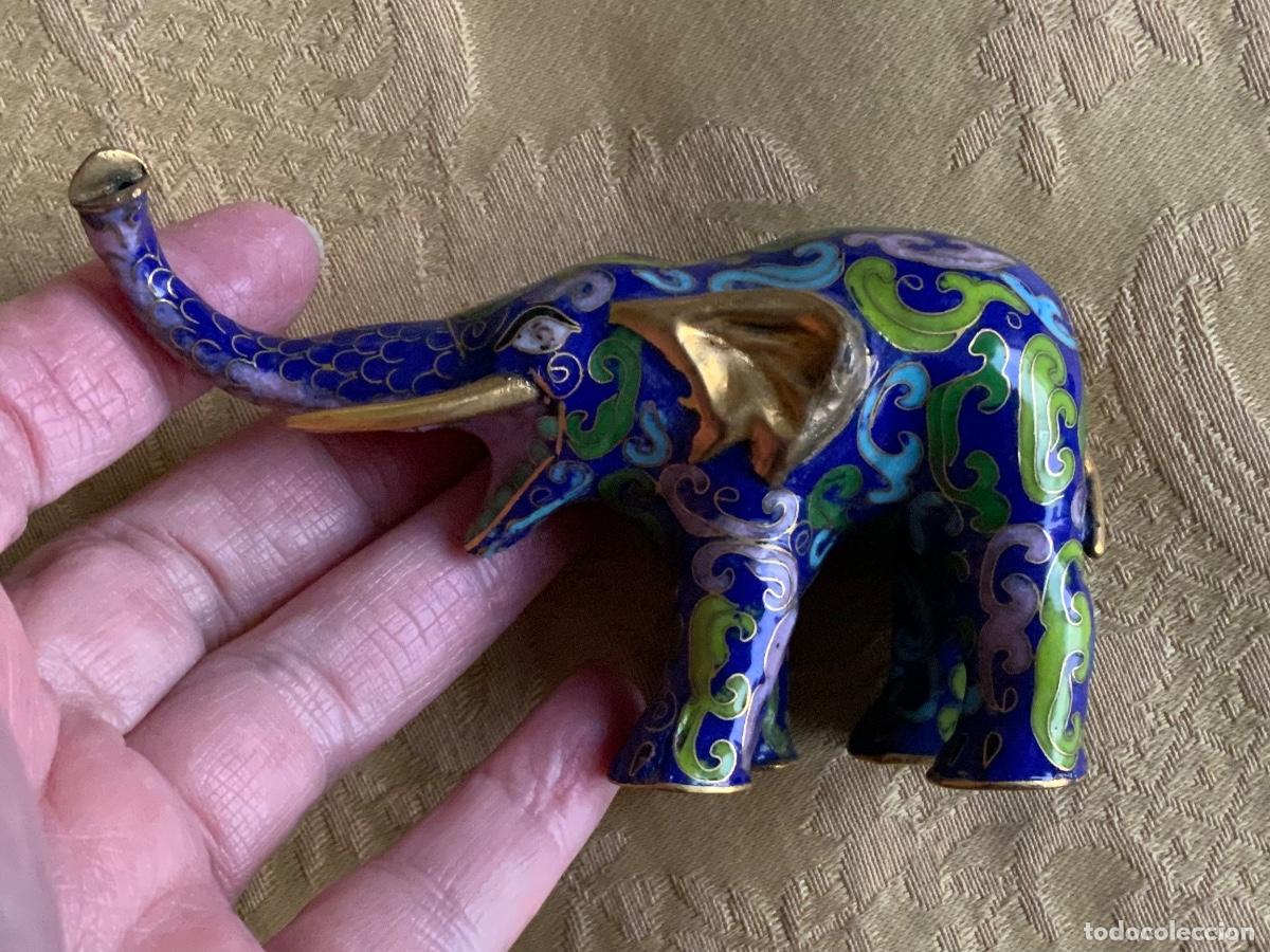 Vintage: CLOISONNE ELEFANTE BRONCE ESMALTADO - Foto 11