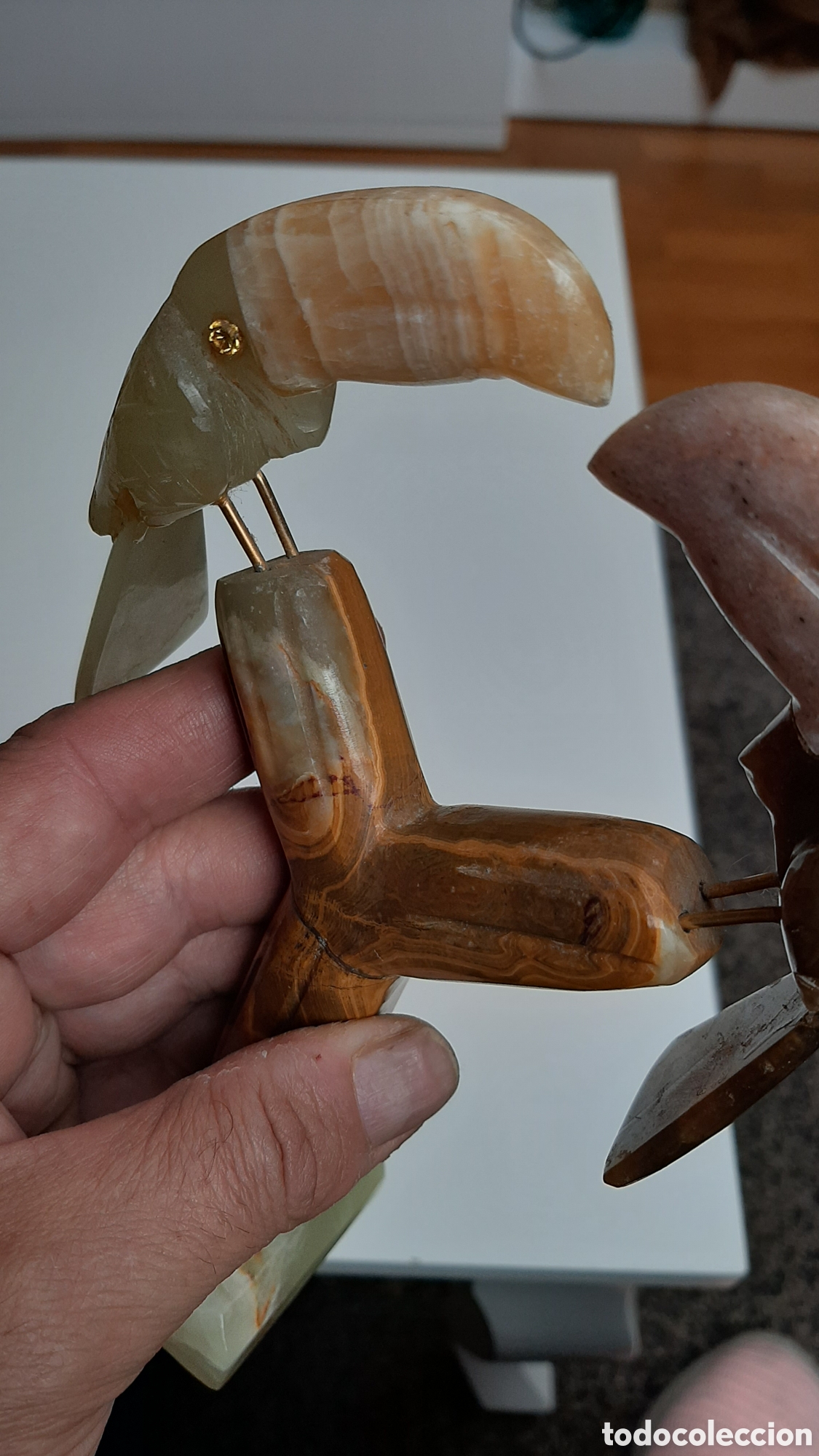 Vintage: 2 Tucanes de Onix verdes. - Foto 4
