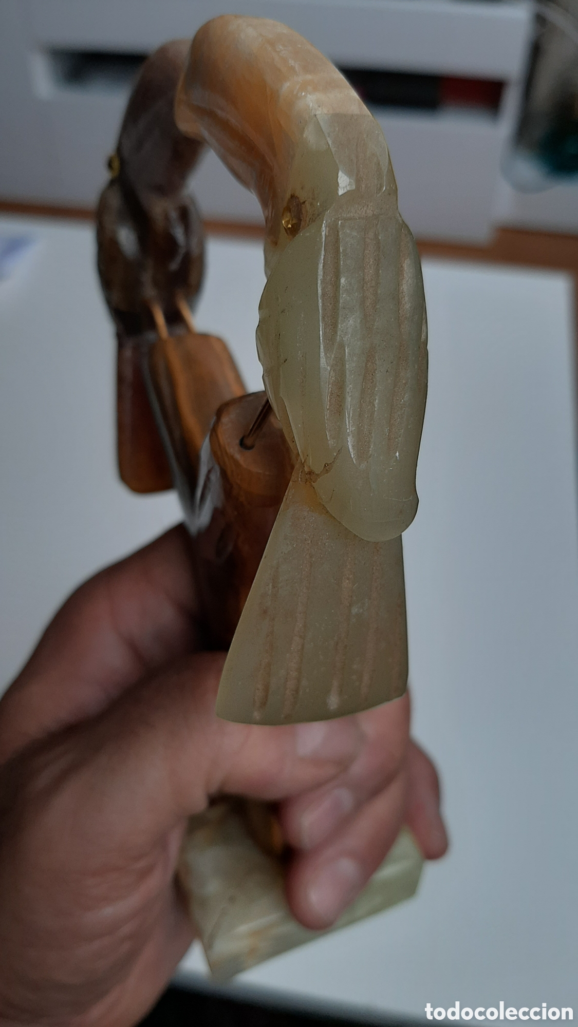 Vintage: 2 Tucanes de Onix verdes. - Foto 6