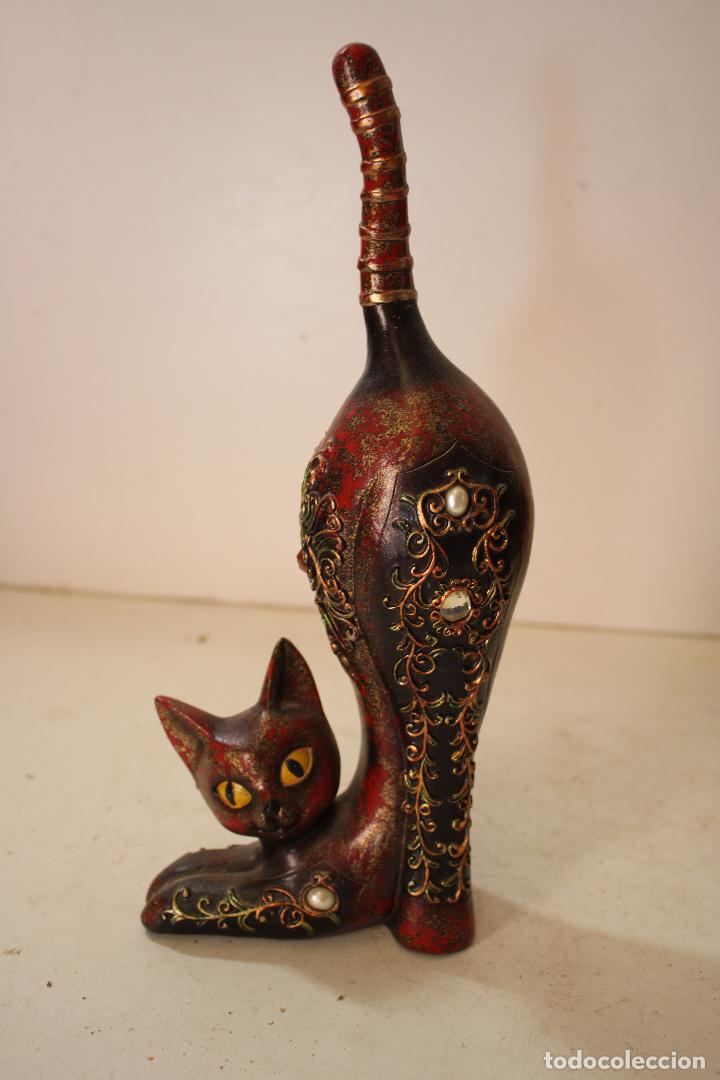 Vintage: figura gato de resina