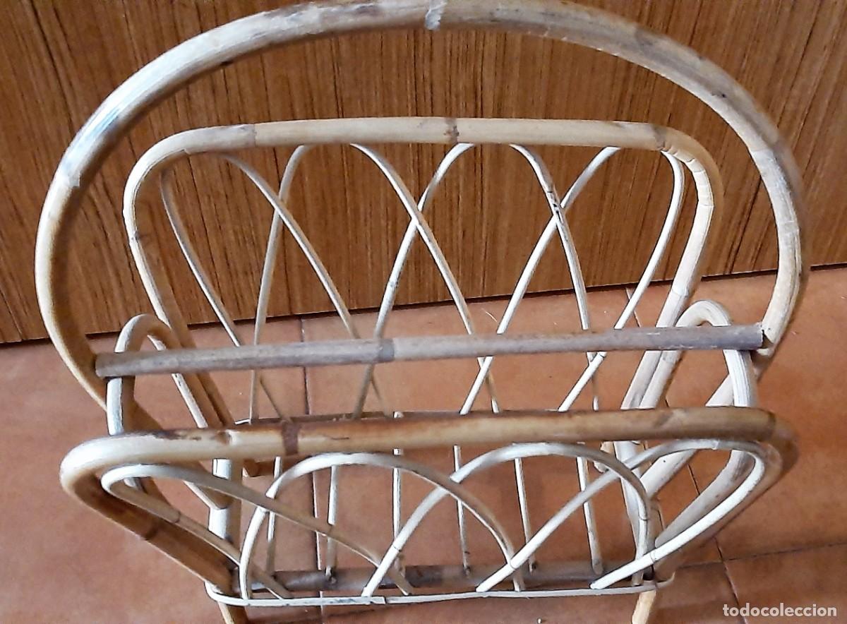 Vintage: Antiguo revistero de bamb&uacute; - Foto 3