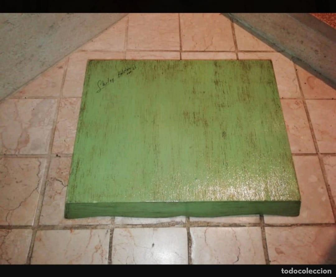 Vintage: BANDEJA DE MADERA PINTADA A MANO - Foto 2