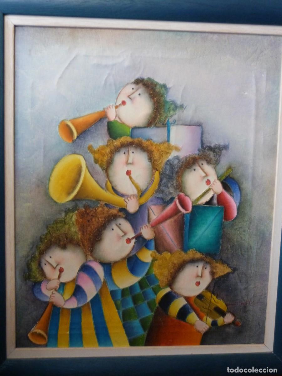 Vintage: OLEOGRAFIA CON RETOQUES PICTORICOS MATERIAL 51X61,EN MARCO MADERA 63X73