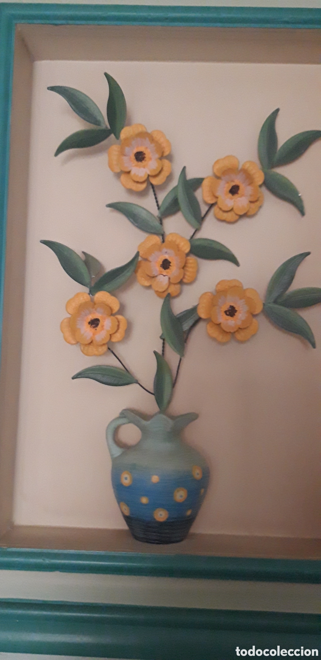 Vintage: CUADRO DE FLORES DE METAL - Foto 2