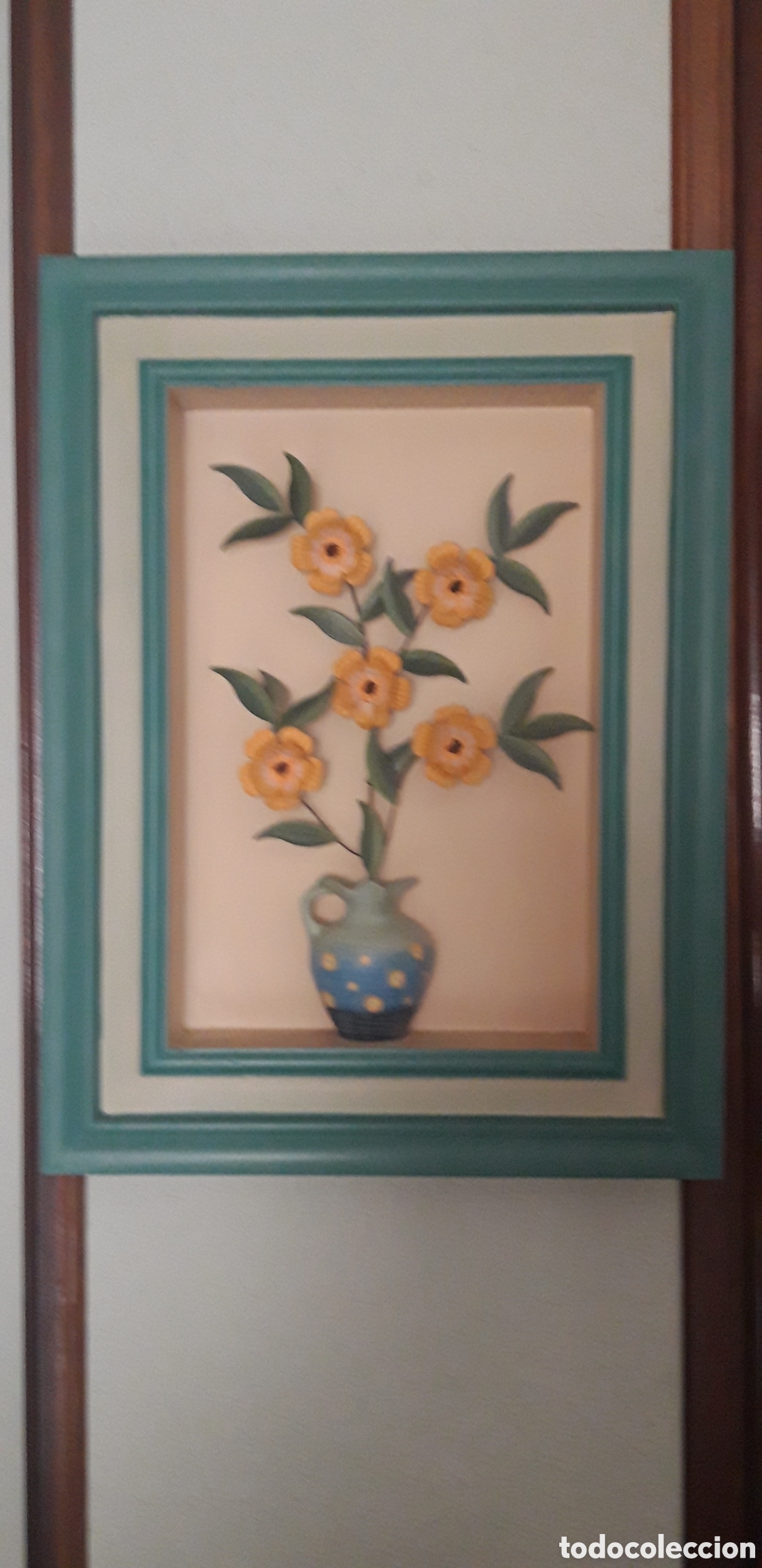 Vintage: CUADRO DE FLORES DE METAL - Foto 7