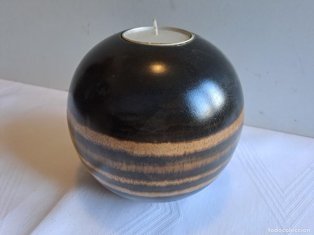 Vintage: Portavelas de madera de forma esf&eacute;rica - Foto 6