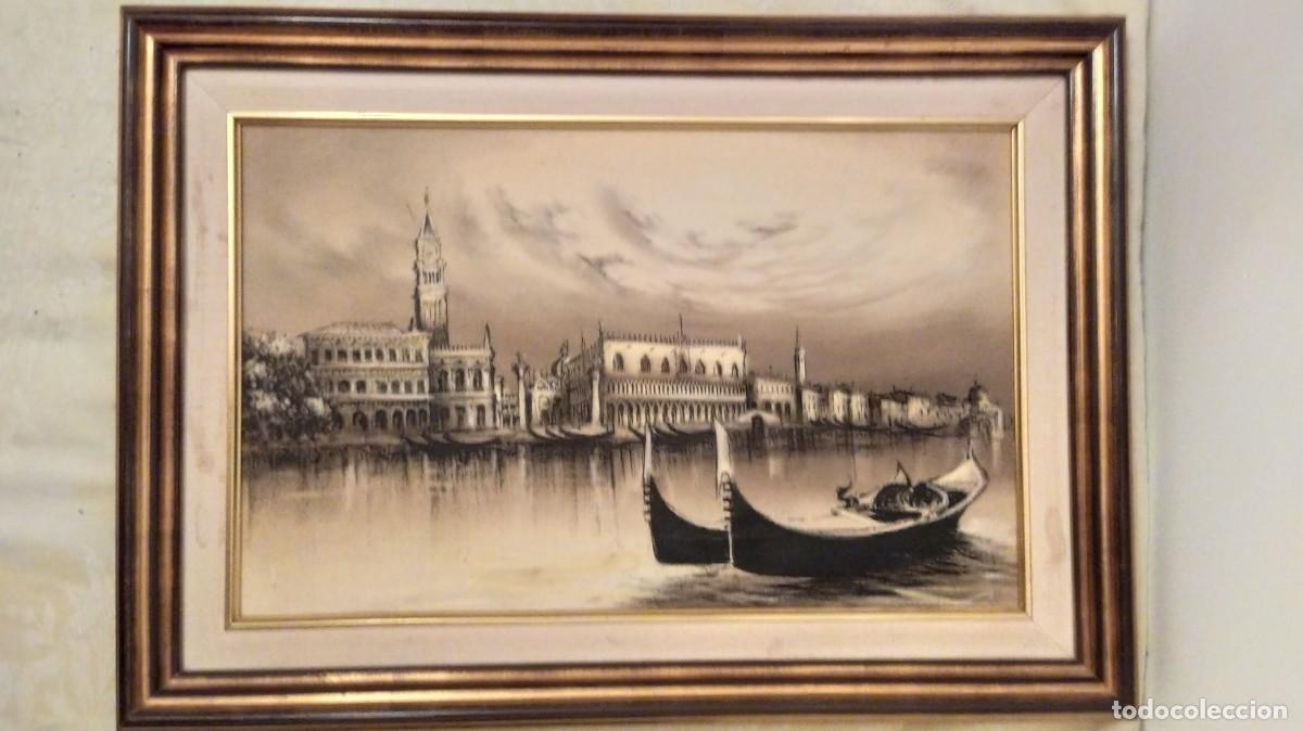 Vintage: Cuadro de g&oacute;ndolas en Venecia - Foto 1