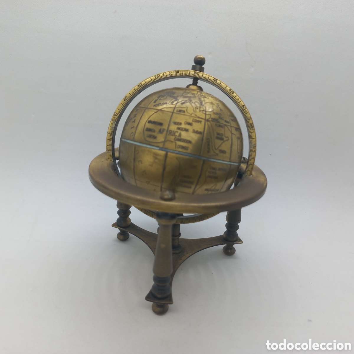 Vintage: Antigua bola del mundo de sobremesa. 12cms